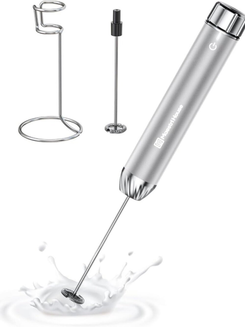 Rechargeable Milk Frother with Stepless Speed Control - Perfect for Lattes